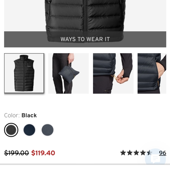 Mens Eddie Bauer Downlight Vest Large - Picture 6 of 6